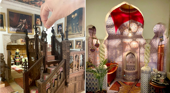 英国模型爱好者花30年建微型城堡 细节精致