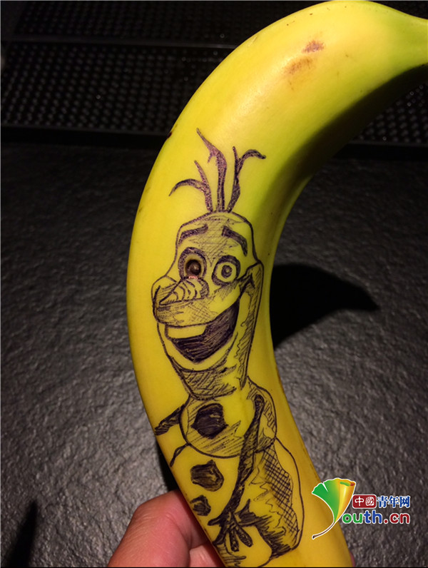 创意十足!英国牛人在香蕉上绘画栩栩如生_发现频道__中国青年网