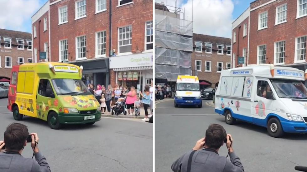 英国卖冰淇淋的79岁老人去世10辆冰淇淋车组成车队为他送行 发现频道 中国青年网